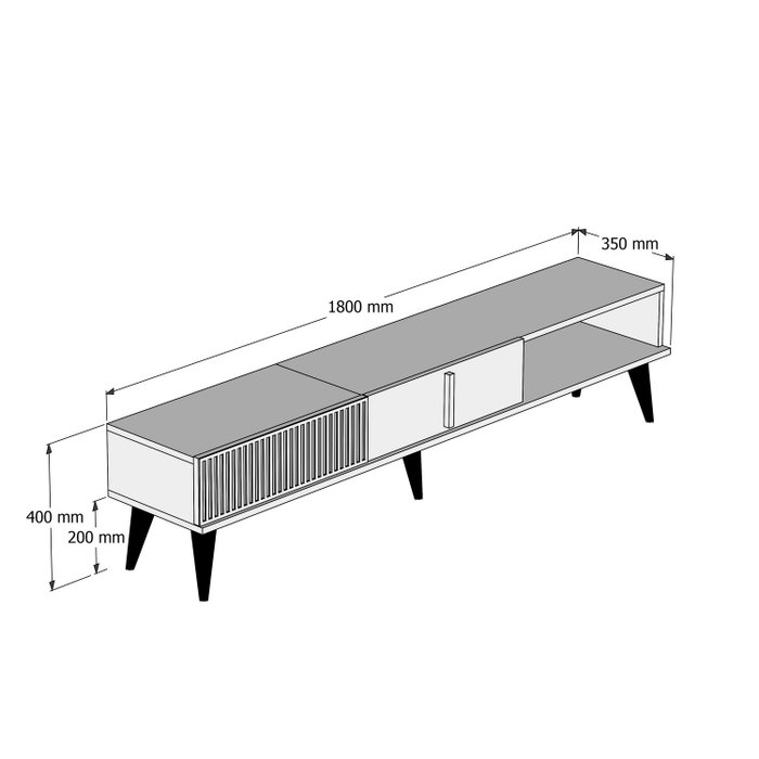 Hanah Home Milan Soporte para TV Nogal y Negro Hanah Home Milan Soporte para TV Nogal y Negro